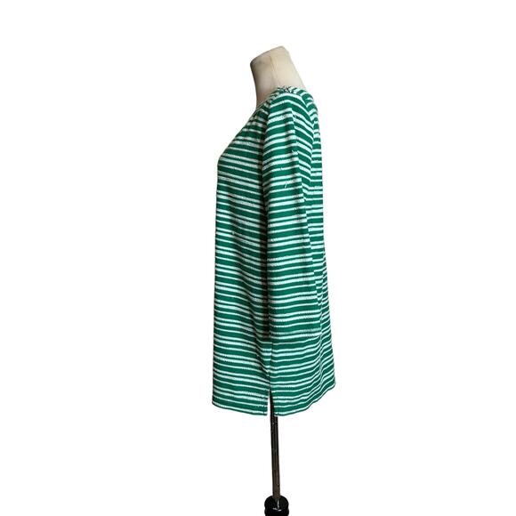 Liz Claiborne green stripes long sleeves knit tunic top size Medium - Picture 11 of 11